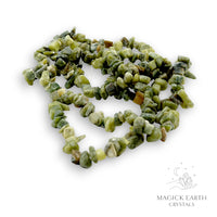 Natural Serpentine drilled crystal chips view a