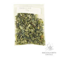 Natural Serpentine drilled crystal chips view b