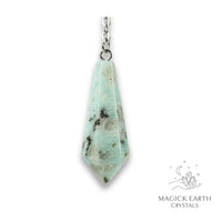 Natural Sesame Jasper crystal bullet pendulum view b