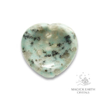 Natural Sesame Jasper heart thumb stone view a