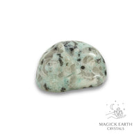 Natural Sesame Jasper sleeping cat figurine view b
