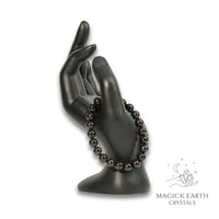 Natural Shungite crystal bracelet 8mm round view b