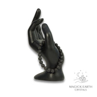 Natural Shungite crystal bracelet 8mm round matte view b