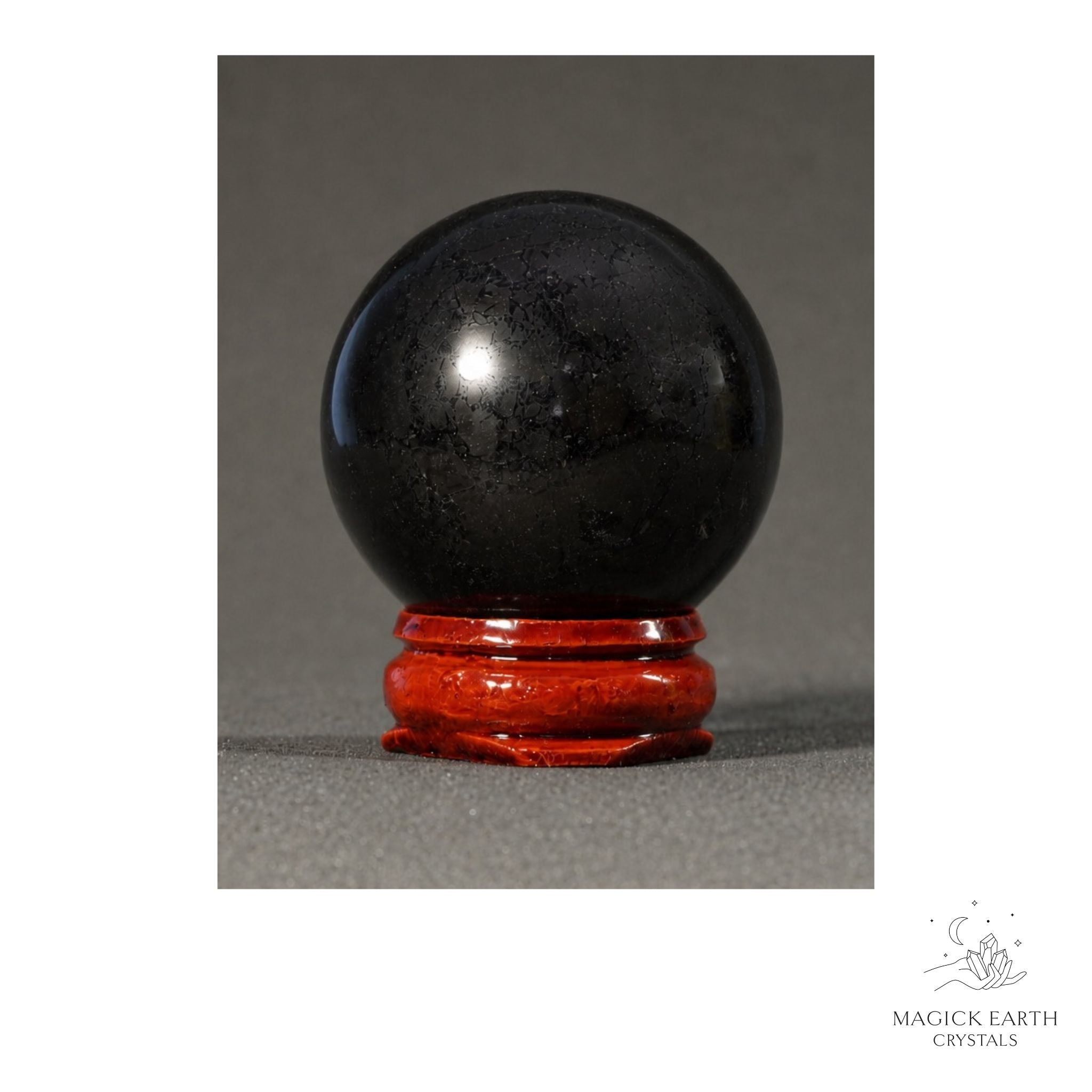 Natural Shungite crystal sphere 40mm view b