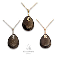 Natural Shungite crystal teardrop pendant view d