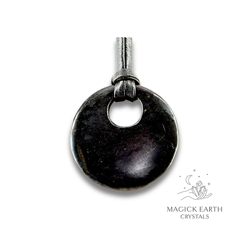 Shungite Donut / Pi Pendant For Energetic Armour – Magick Earth Crystals Australia