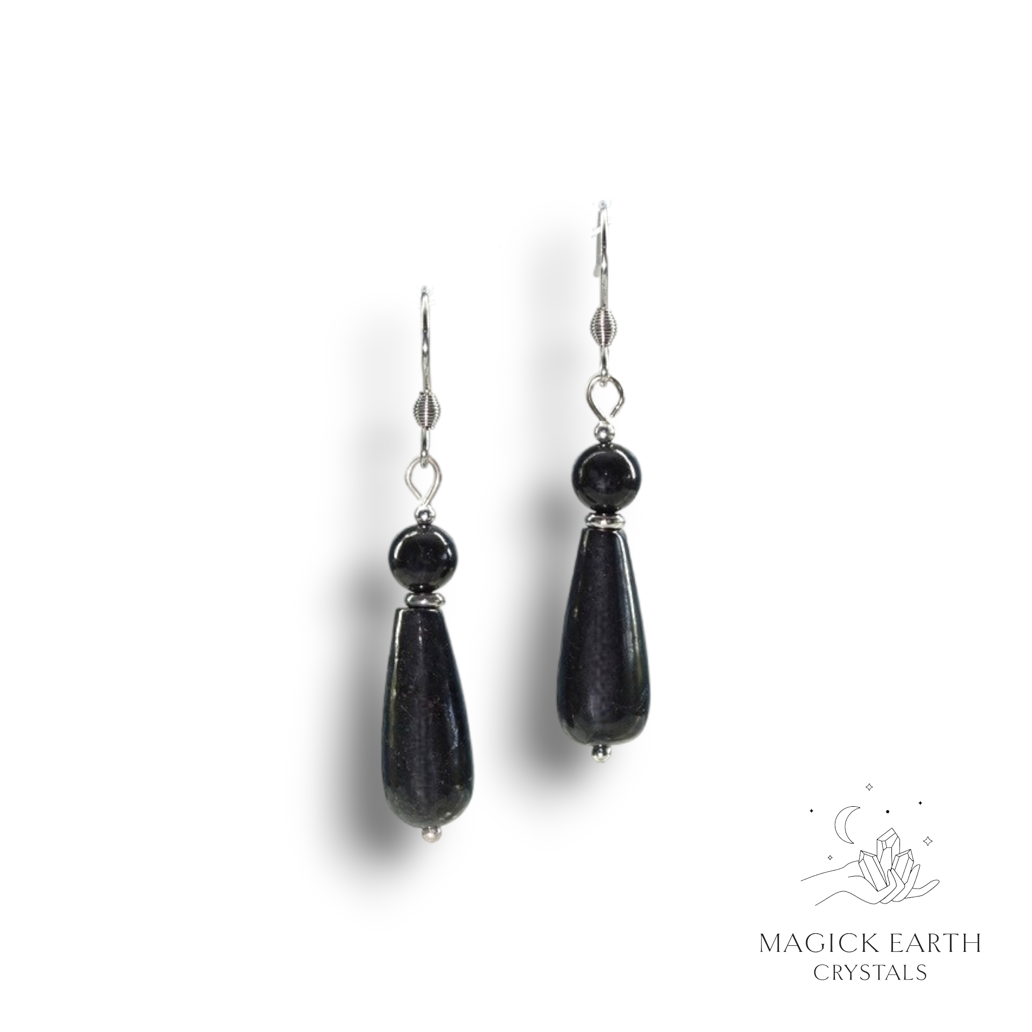 Natural Shungite goddess crystal earrings view b