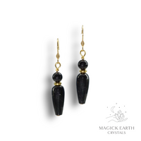Natural Shungite lush goddess crystal earrings view a