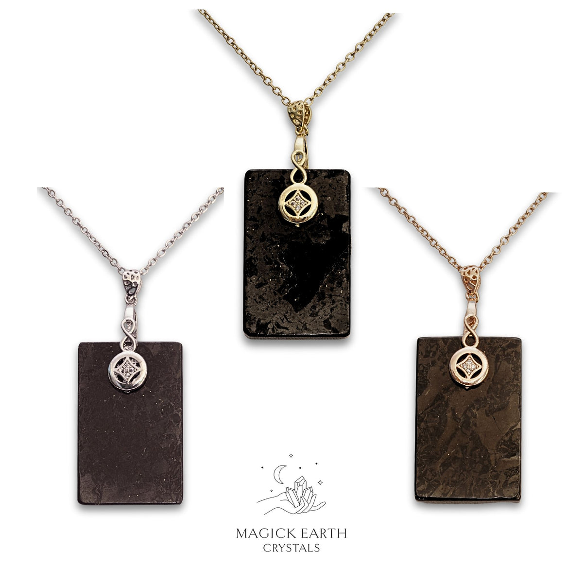 Shungite Pillar Pendants for Energetic Armour – Magick Earth Crystals Australia