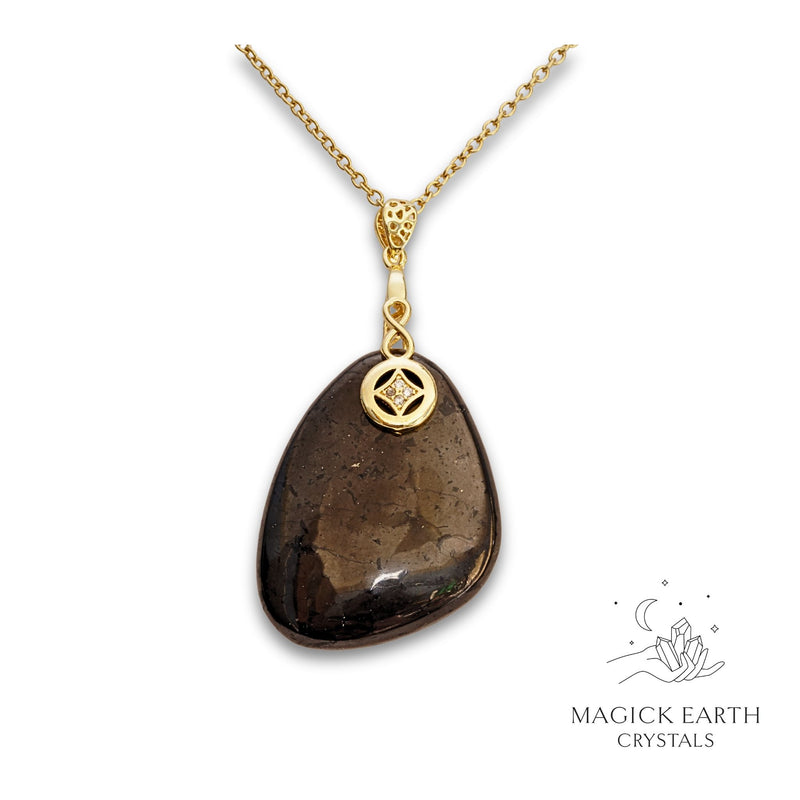 Shungite Shield Pendants with Gold Finish for Energetic Armour – Magick Earth Crystals Australia