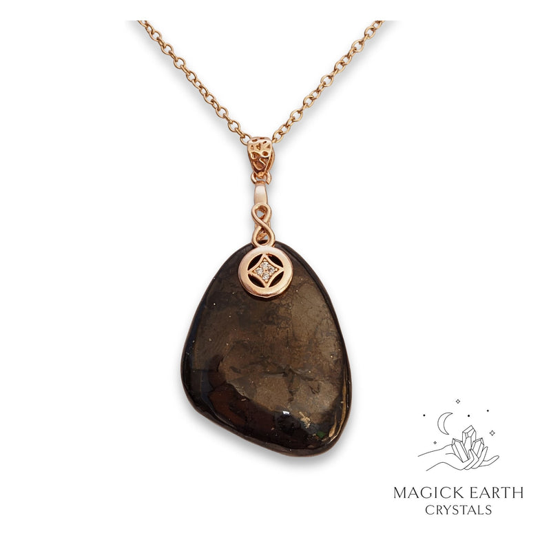 Shungite Shield Pendants with Rose Gold Finish for Energetic Armour – Magick Earth Crystals Australia
