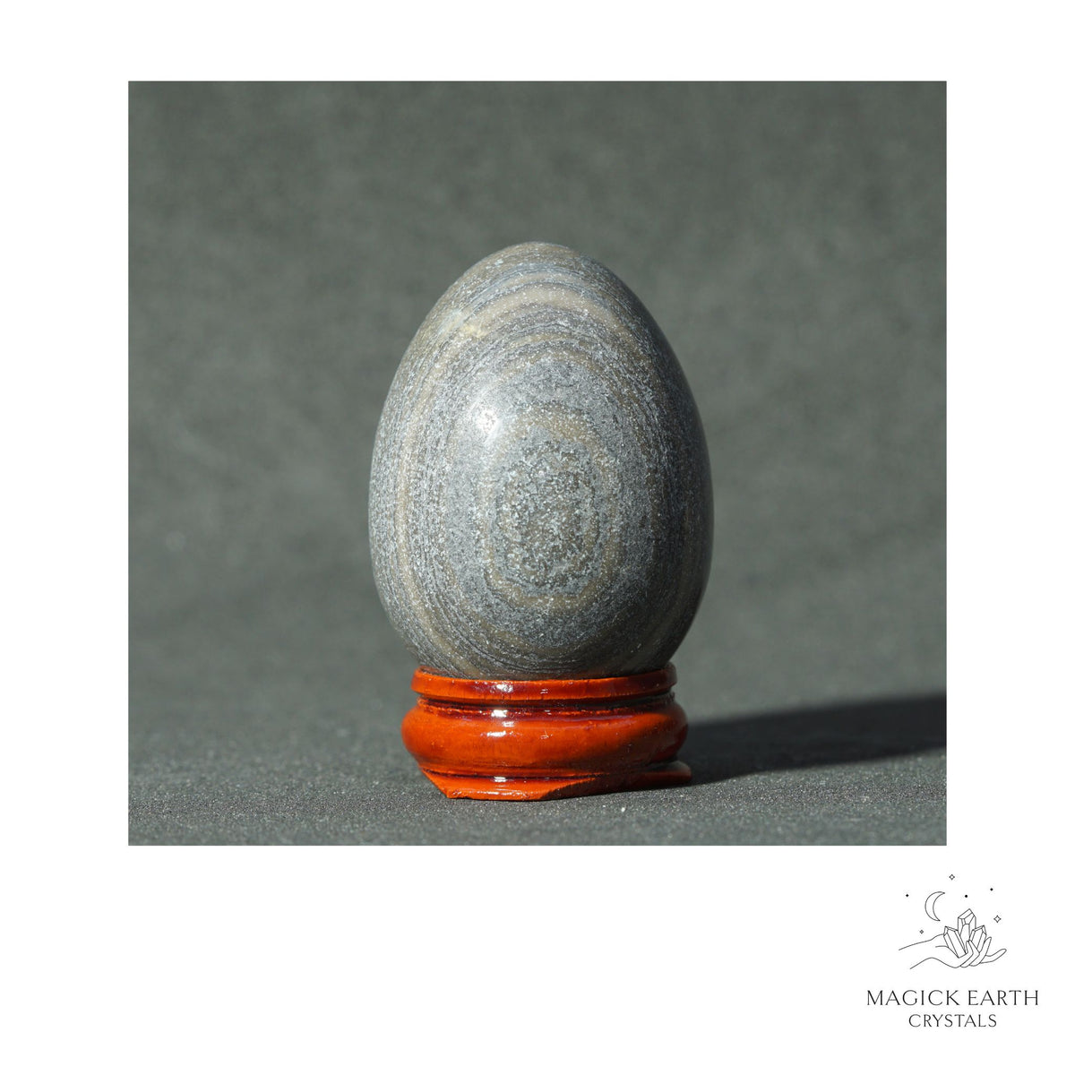Natural Silver Leaf Jasper Crystal Egg View A