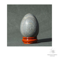 Natural Silver Leaf Jasper Crystal Egg View A