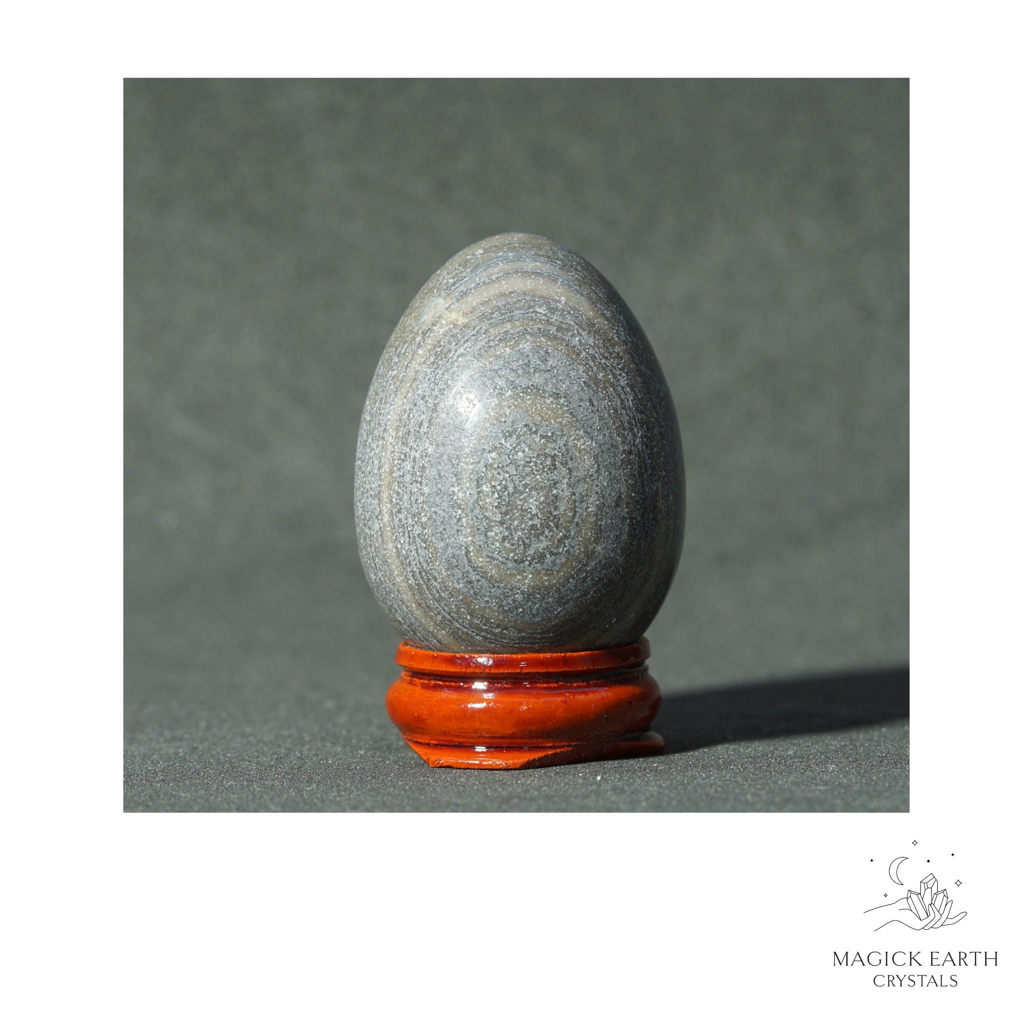 Natural Silver Leaf Jasper Crystal Egg View A