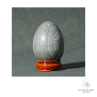 Natural Silver Leaf Jasper Crystal Egg View B