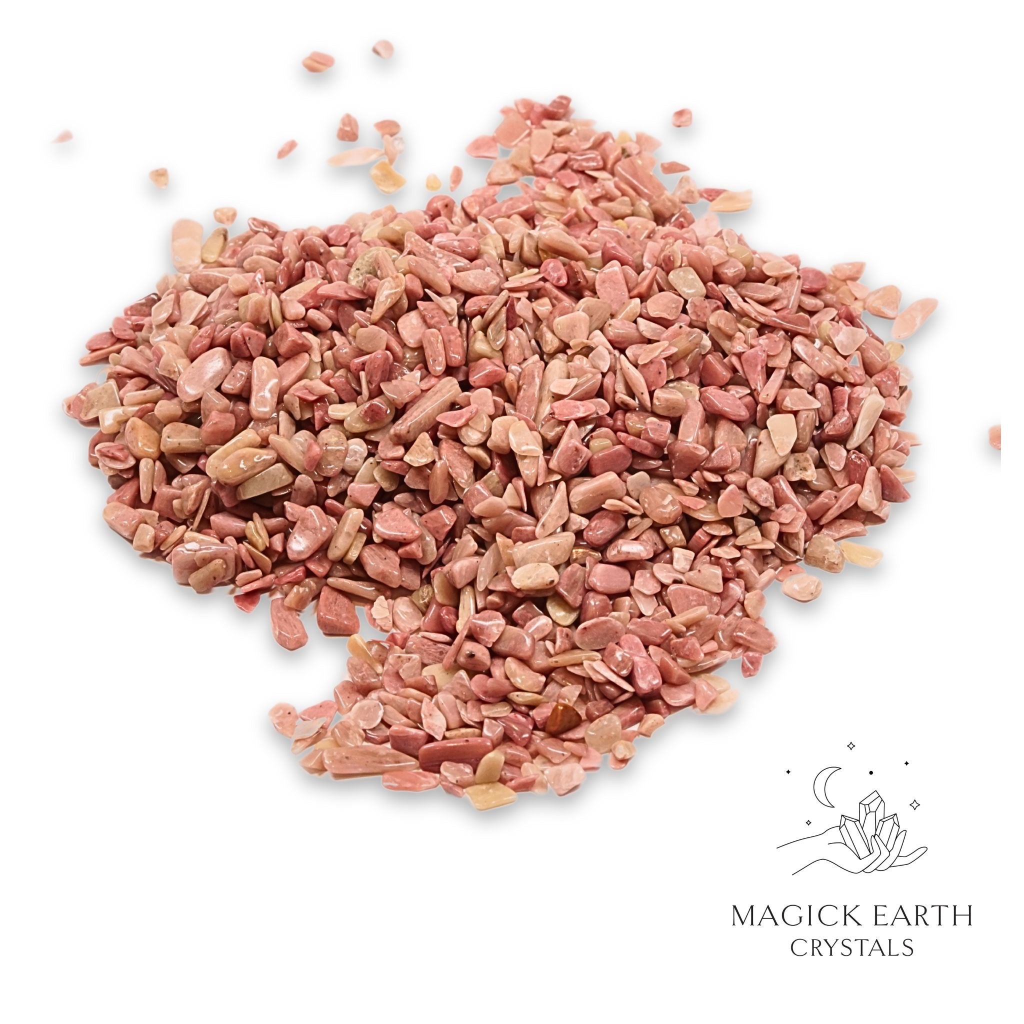 Natural small light Rhodonite Crystal  Chips, 100g loose pile.  