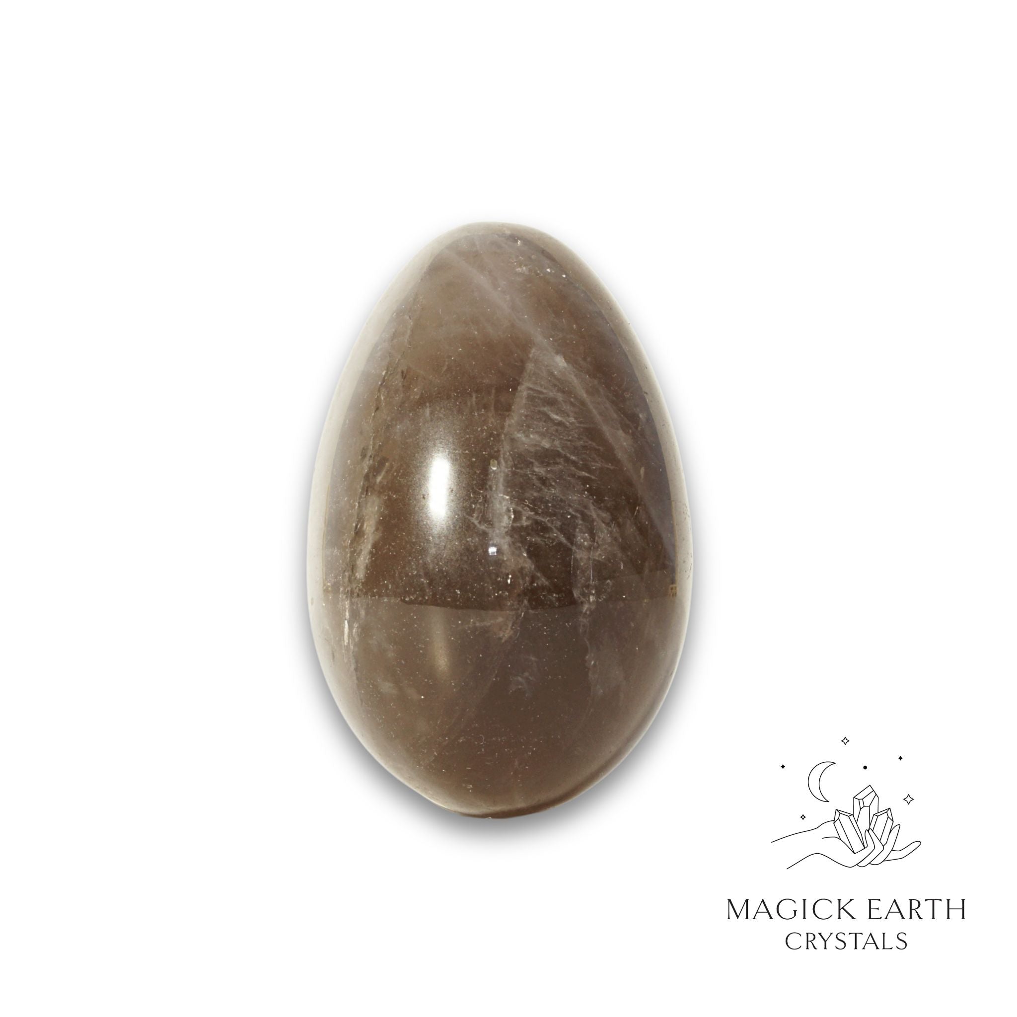 Natural Smoky Quartz crystal egg view e