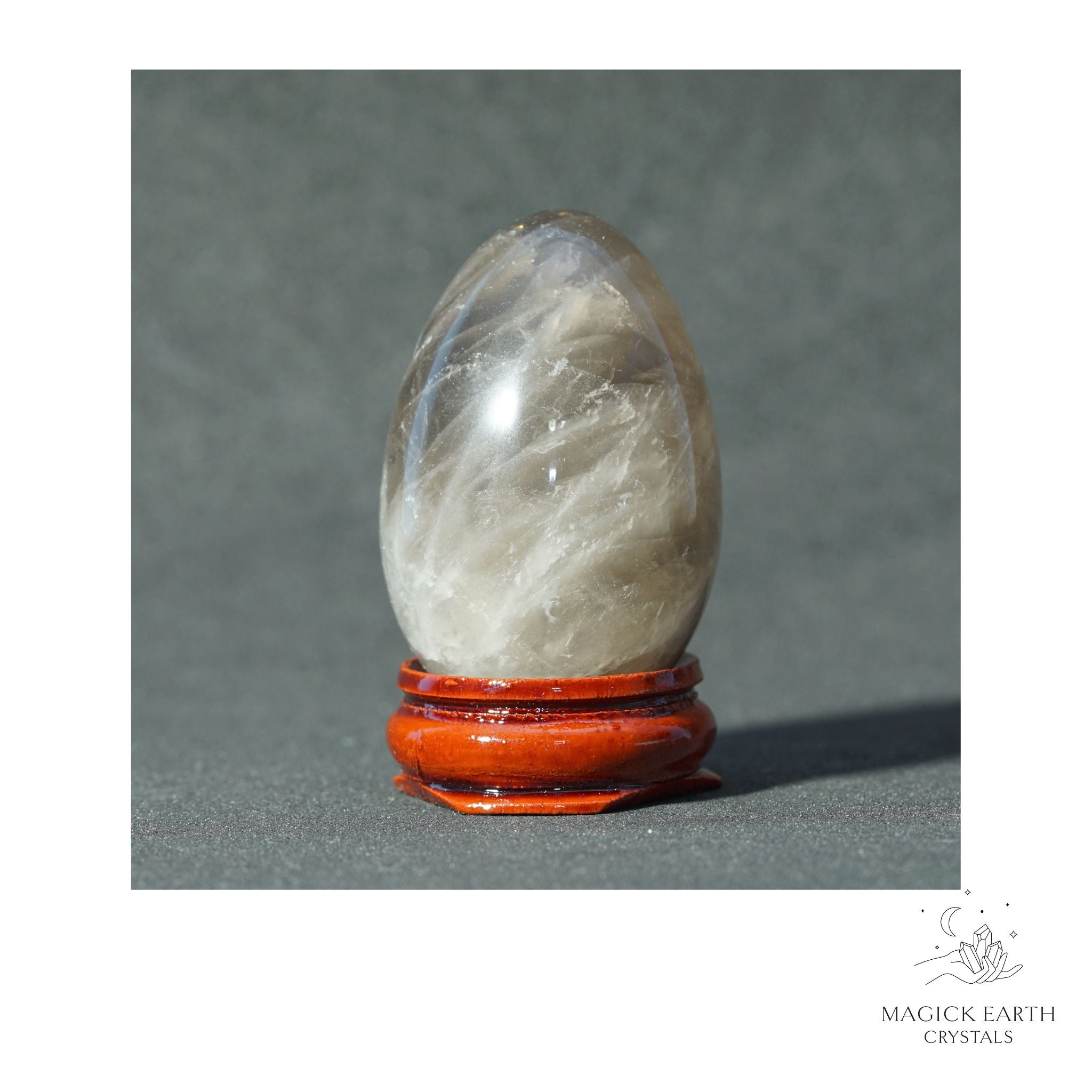 Natural Smoky Quartz crystal egg view f