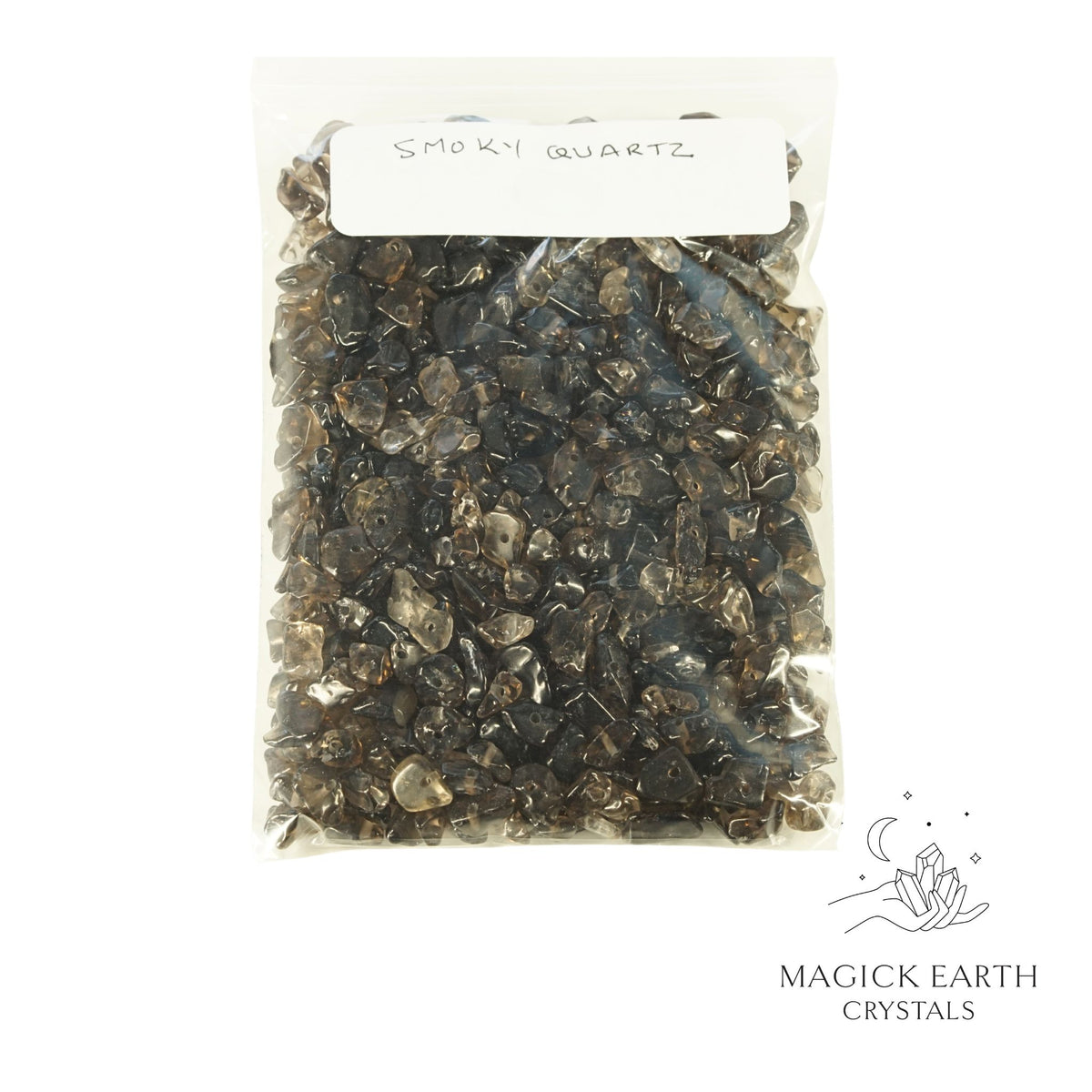 Natural Smoky Quartz drilled crystal chips view b
