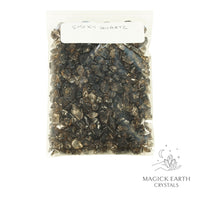 Natural Smoky Quartz drilled crystal chips view b