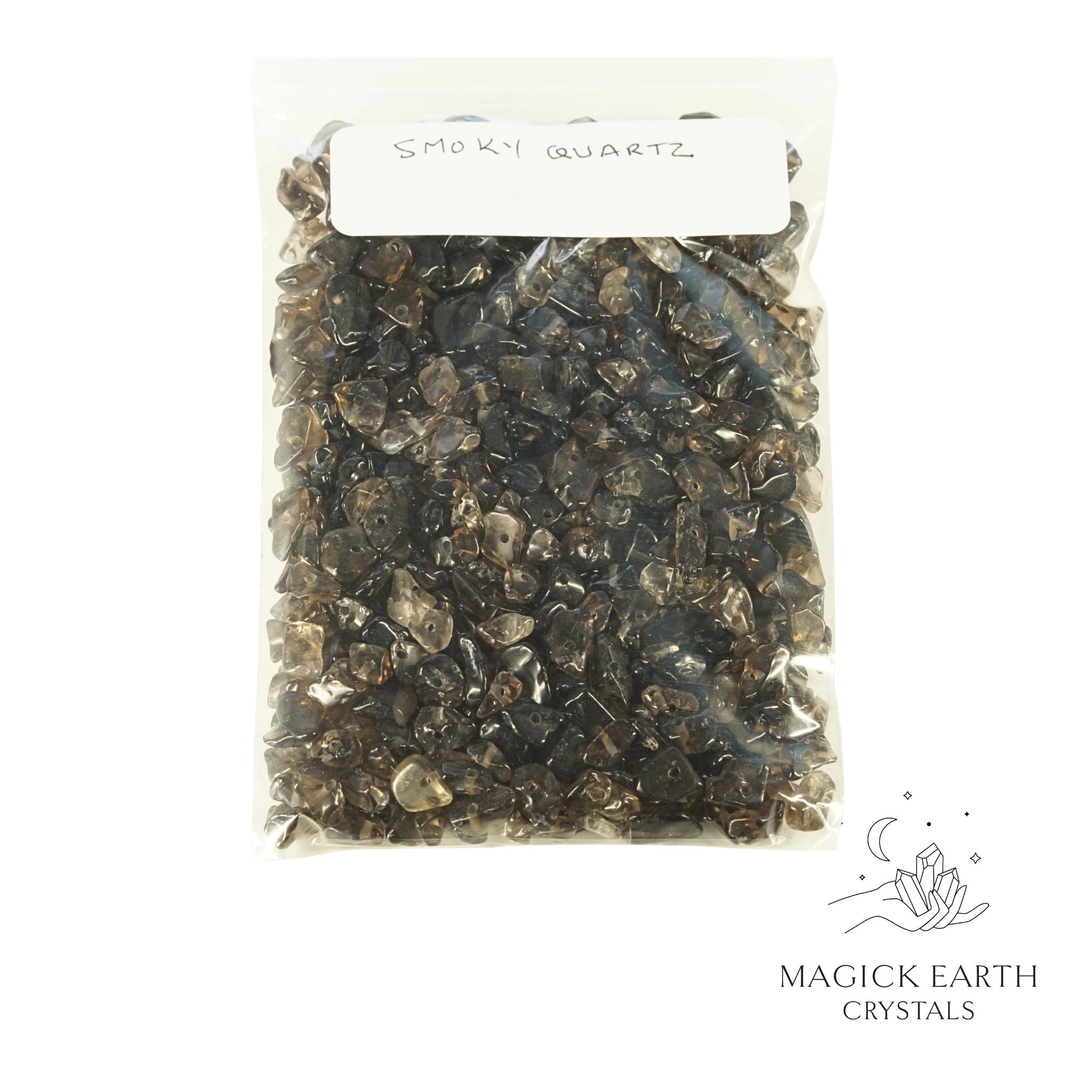 Natural Smoky Quartz drilled crystal chips view b