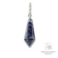 Natural Sodalite crystal bullet pendulum view b