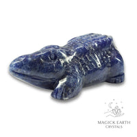 Natural Sodalite Crystal crocodile figurine left view