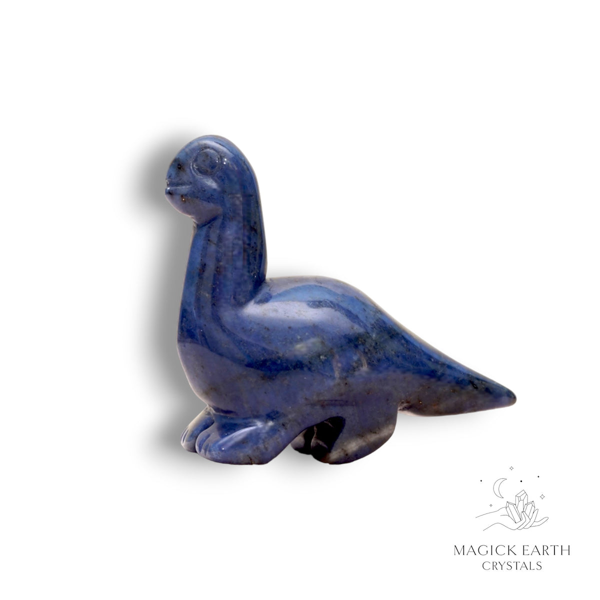 Natural Sodalite crystal dinosaur figurine view b