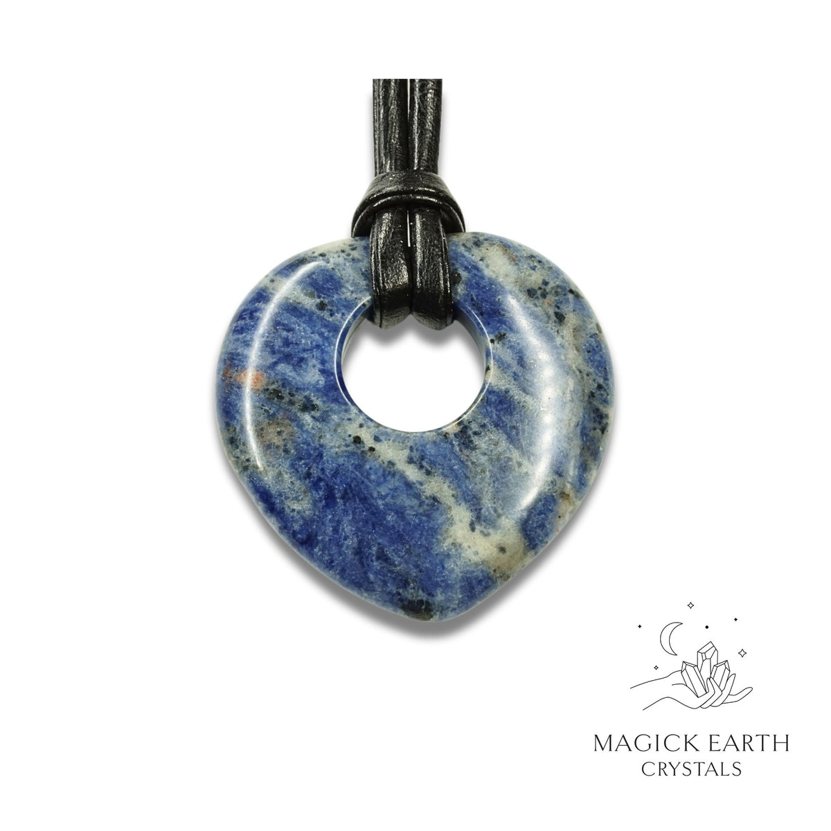 Sodalite Donut Heart Pendant For Calm Expression
