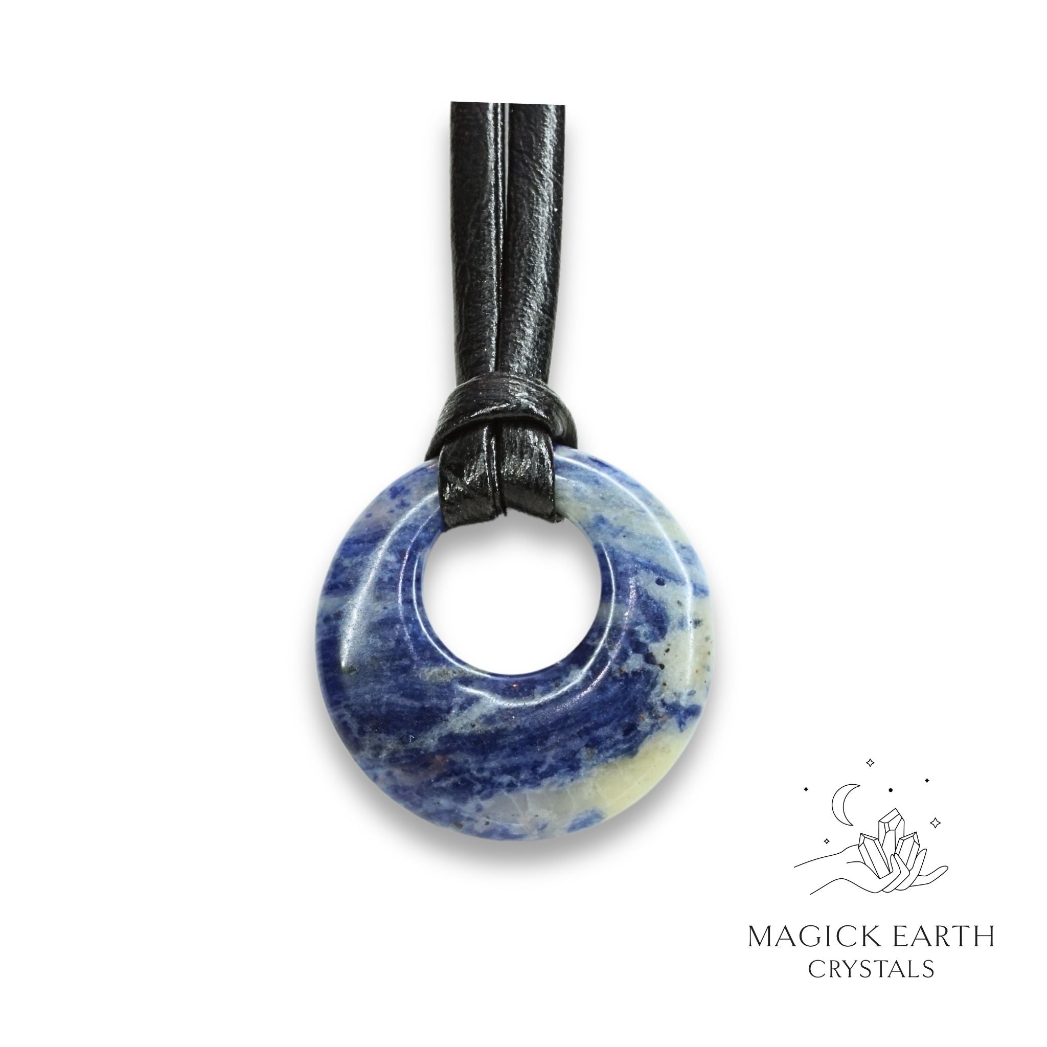 Sodalite Donut Pendant For Calm Expression