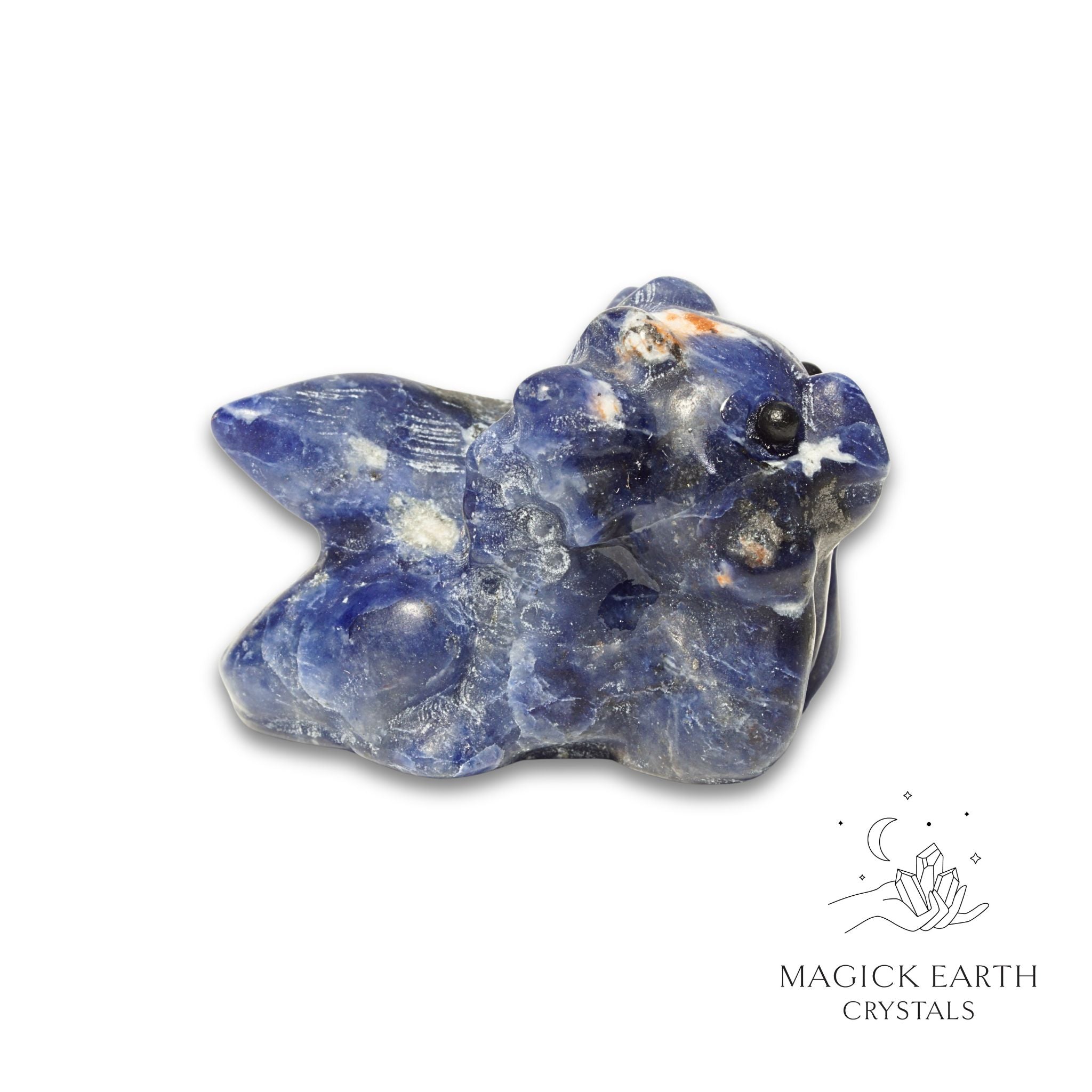 Natural Sodalite crystal dragon figurine view a