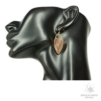 Strawberry Quartz Charmed Heart Earrings for Amplified Joy