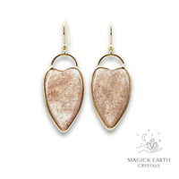 Strawberry Quartz Charmed Heart Earrings for Amplified Joy