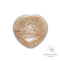 Natural Strawberry Quartz heart thumb stone view a