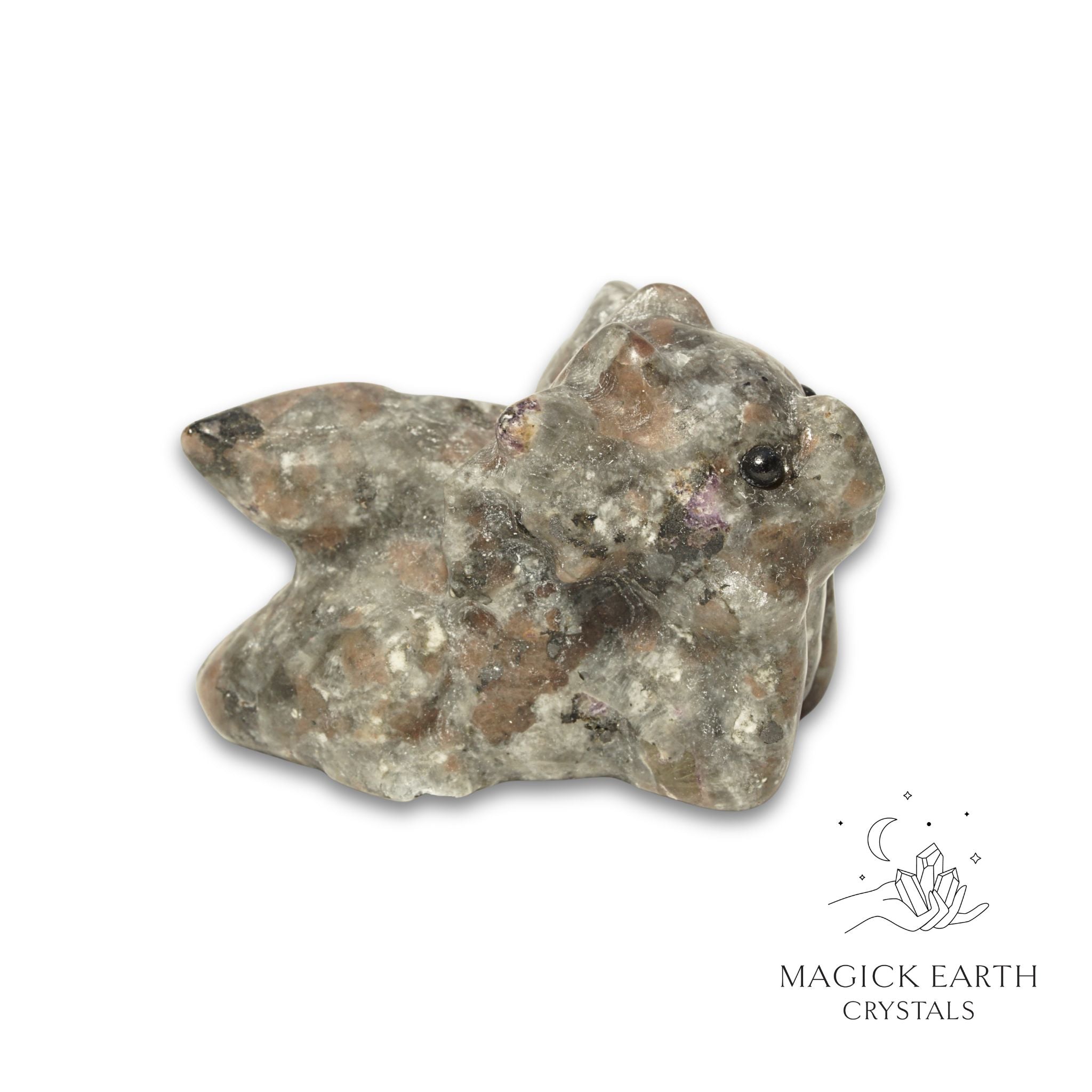 Natural Syenite crystal dragon figurine view a