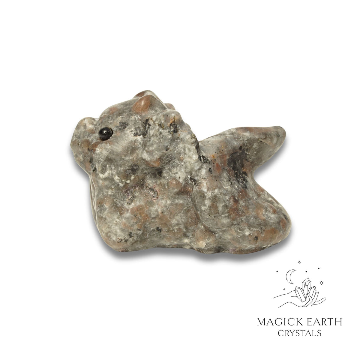 Natural Syenite crystal dragon figurine view b