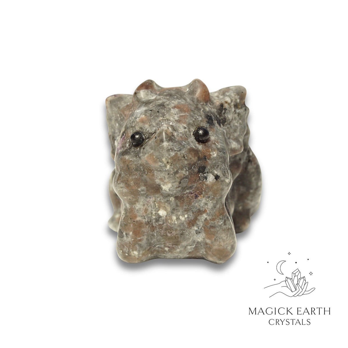 Natural Syenite crystal dragon figurine view c
