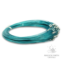 Teal Steel Flex Wire Choker With Screw Clasp 45cm