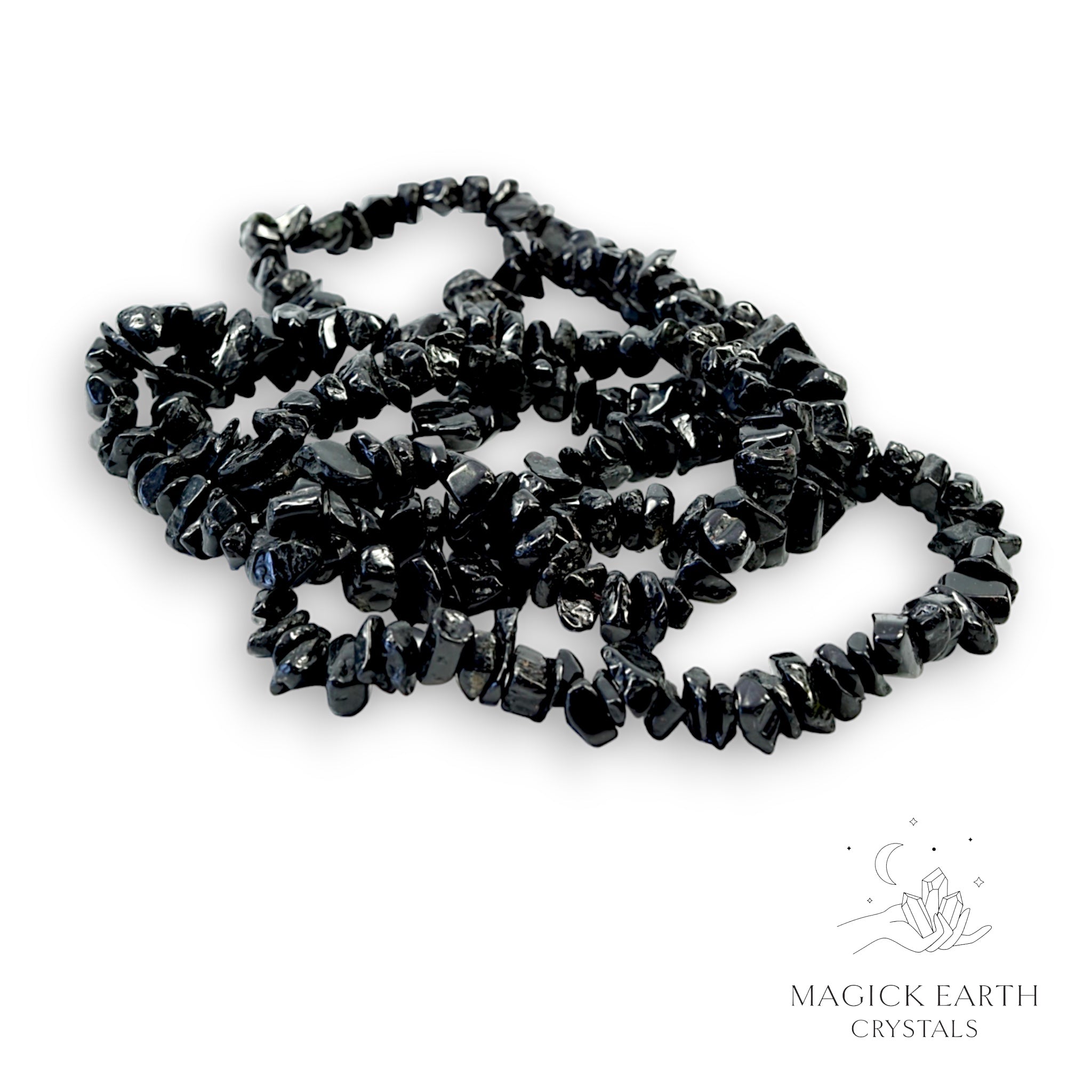 Natural Tektite drilled crystal chip strand