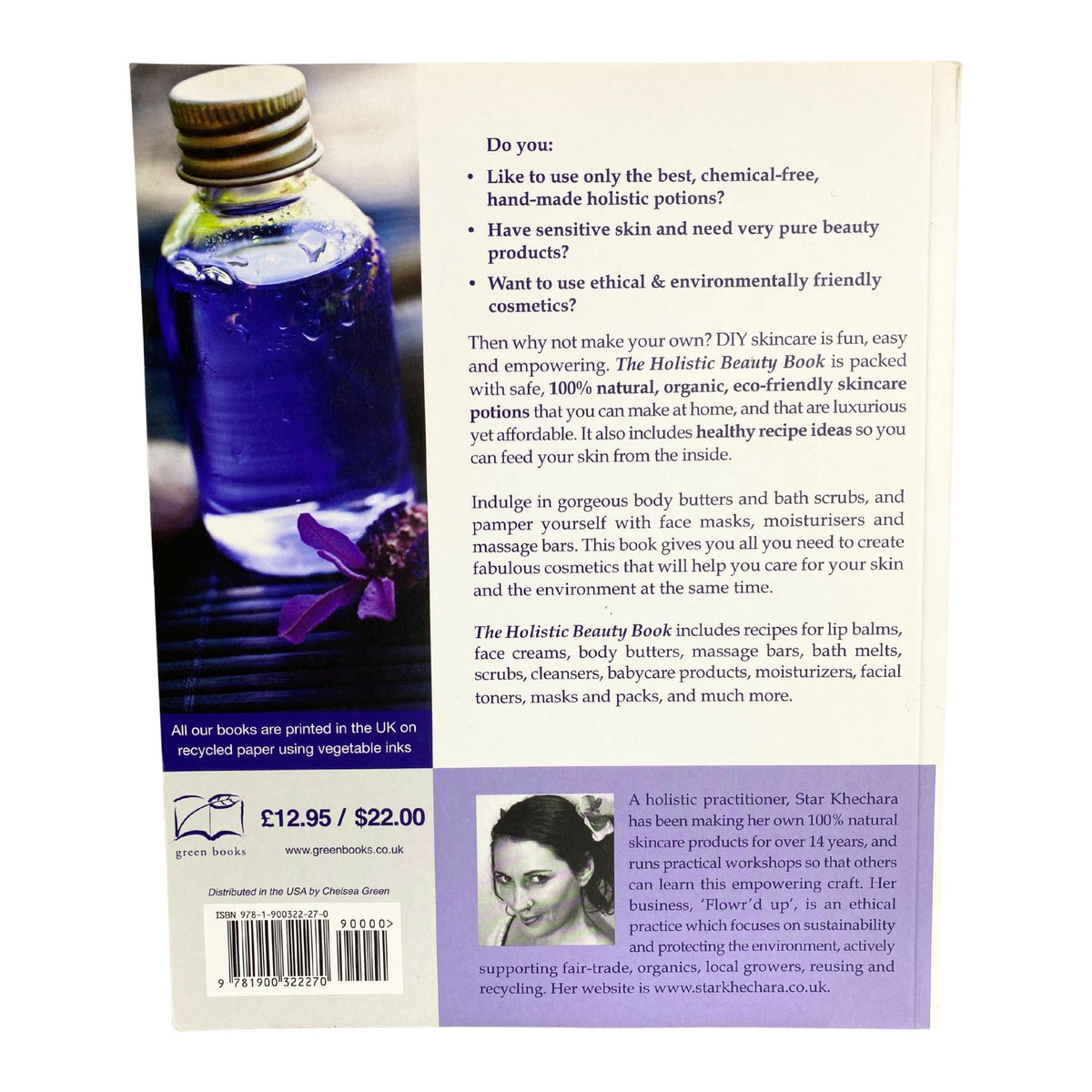 Back Cover of The Holistic Beauty Book by Star Khechara