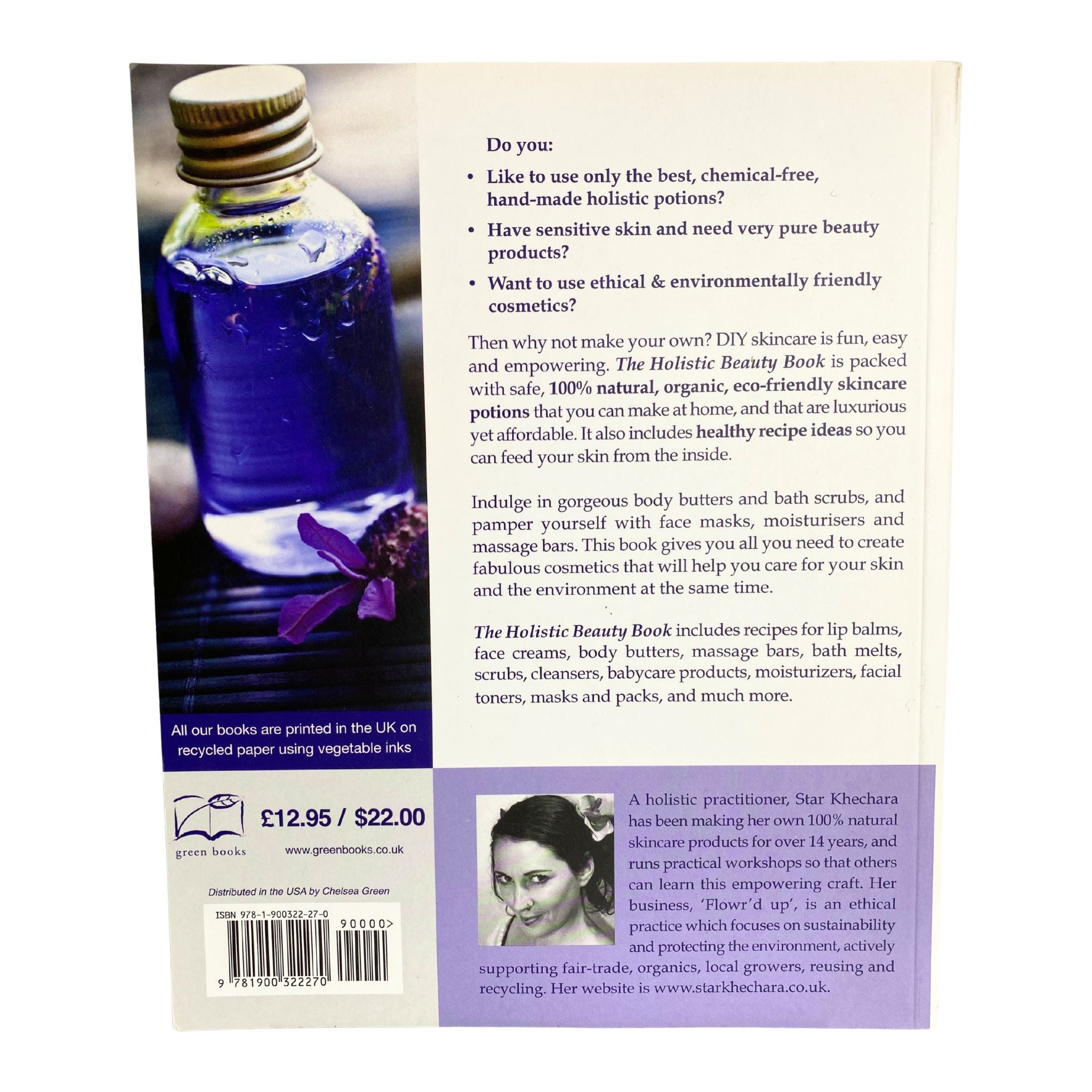 Back Cover of The Holistic Beauty Book by Star Khechara