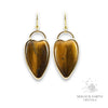 Tiger Eye Charmed Heart Earrings for Confident Courage