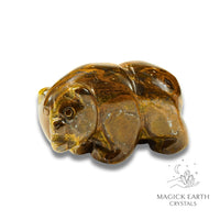 Natural Tiger Eye crystal bear figurine view a