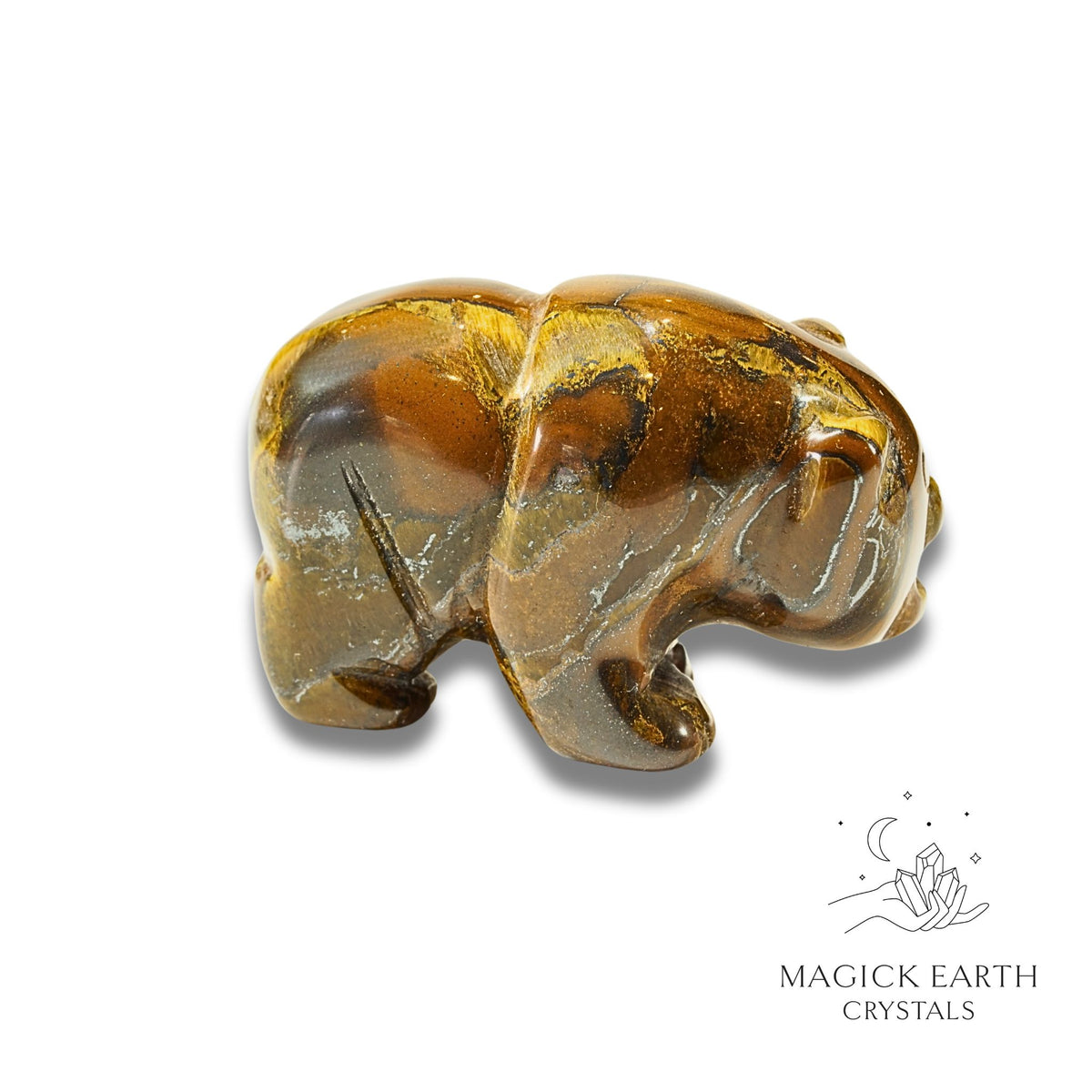 Natural Tiger Eye crystal bear figurine view b