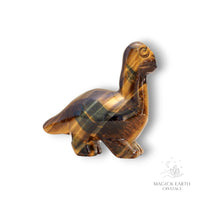 Natural Tiger Eye crystal dinosaur figurine  view a