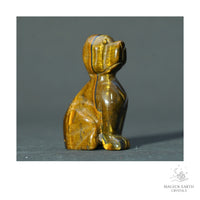 Natural Tiger Eye crystal dog figurine 50mm view a
