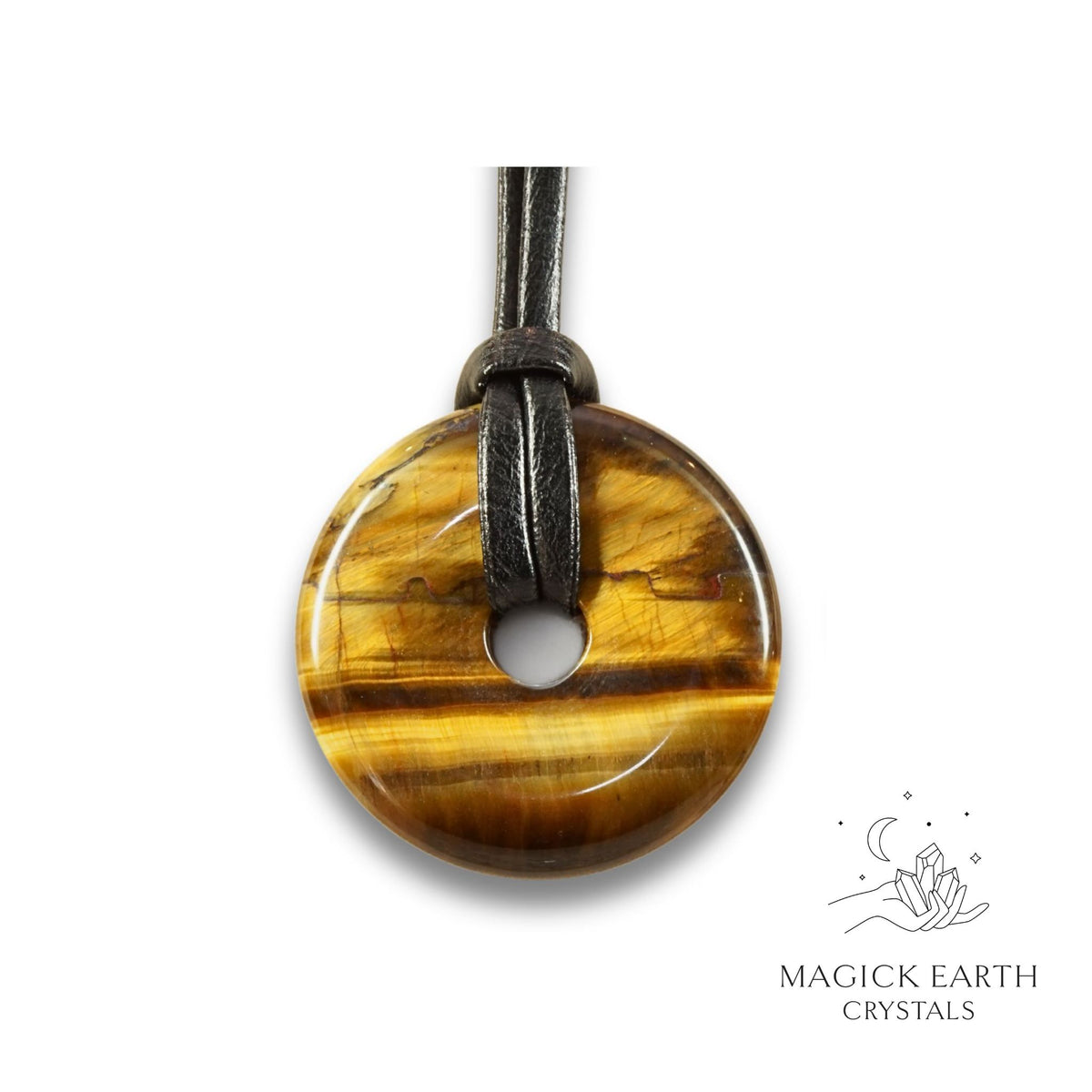 Natural Tiger Eye crystal donut view a