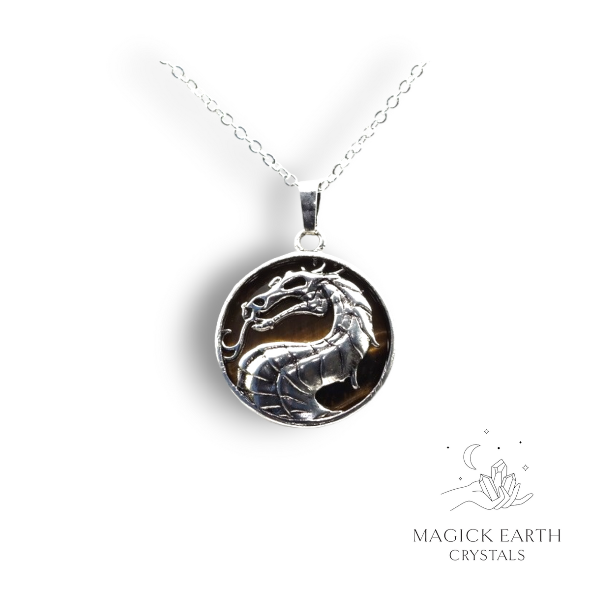  Natural Tiger Eye crystal dragon pendant view a