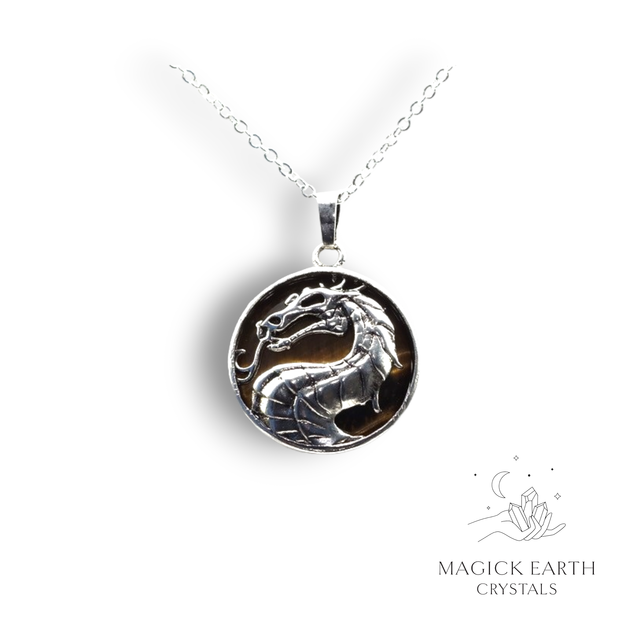  Natural Tiger Eye crystal dragon pendant view a