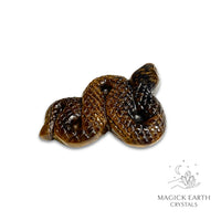 Natural Tiger Eye Crystal extended snake figurine view c